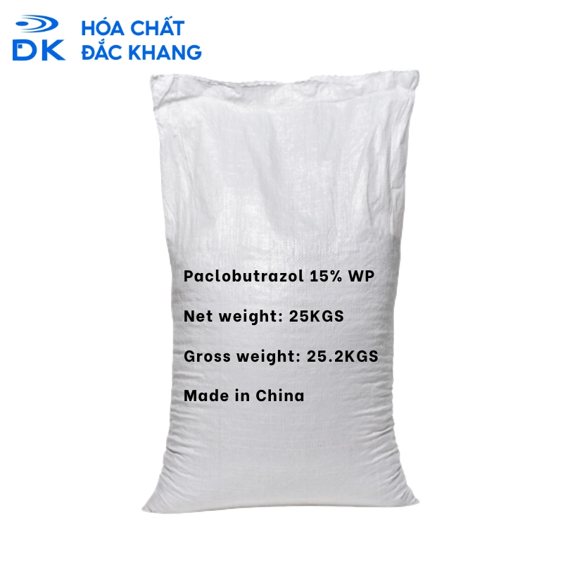 Paclobutrazol 15% WP C15H20ClN3O, Trung Quốc, 25Kg/Bao