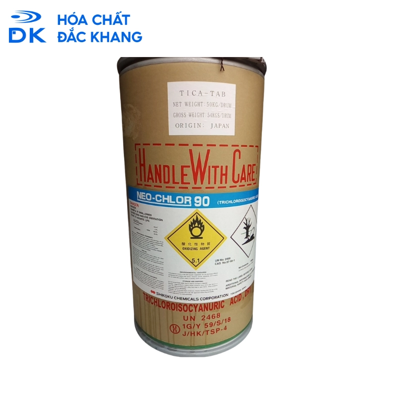 TCCA Bột 90%, Nhật Bản, 50Kg/Thùng